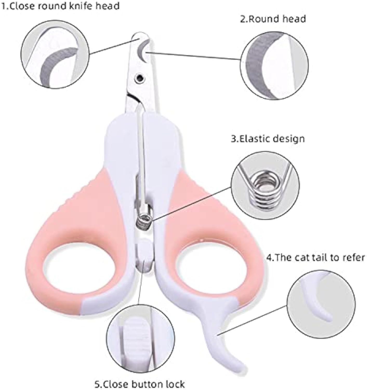 Cat Nail Clippers with Safety Guard & Angled Blade